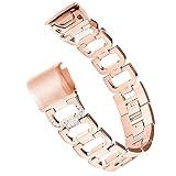 YOOSIDE Fenix 5S Watch Band, 20mm Easy Fit Stainless Steel Metal Bling-Bling Quick Release Watch Band Strap for Garmin Fenix 5S/5S Plus,Fit Wrist 4.7-8.2 inch (D Rose Gold)