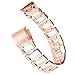 Fenix 5S Watch Band, YOOSIDE 20mm Easy Fit Stainless Steel Metal Bling-Bling Quick Release Watch Band Strap for Garmin Fenix 5S/5S Plus,Fit Wrist 4.7-8.2 inch (D Rose Gold)