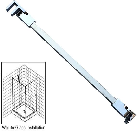 50cm Stainless Steel Frameless Shower Door Fixed Panel WalltoGlass