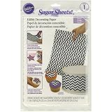 Wilton 710-2921 Black and White Chevron Sugar Sheets, 8 by 11-Inch