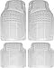 OxGord Ridged All-Weather Rubber Floor-Mats - Waterproof Protector for Spills, Dog, Pets, Car, SUV, Minivan, Truck - 4-Piece Set Clear