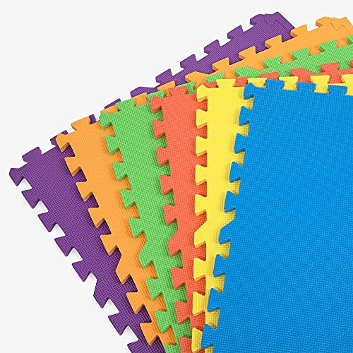 IncStores 1/2 Inch Thick Rainbow Playmat Foam Flooring Tiles Vibrant