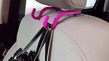 Handy Hooky Car Headrest Hook Purse Holder Hook Car Seat Hanger Storage Hooks Purse Bag Grocery Car Organizer Car Backseat Hooks Pink 2 Pack
