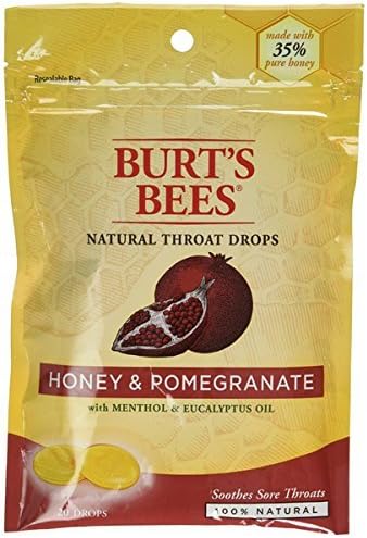 Burt's Bees Natural Throat Drops, Honey &amp; Pomegranate 20 ea - Buy Packs and SAVE (Pack of 3)