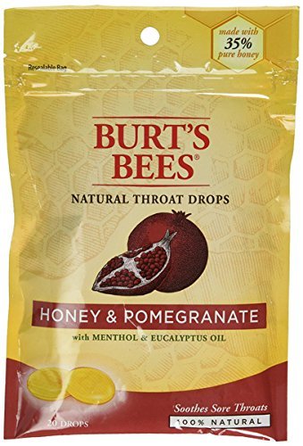 Burt's Bees Natural Throat Drops, Honey &amp; Pomegranate 20 ea - Buy Packs and SAVE (Pack of 3)