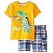 Meeyou Little Boys' Cotton Short Sleeve T-shirt & Plaid Shorts Set