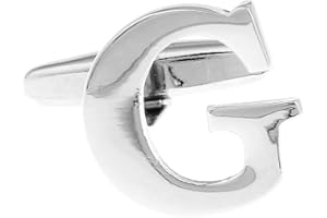 MRCUFF Letter A-Z Monogram Initial Cufflinks with a Presentation Gift Box & Polishing Cloth