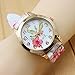 NYKKOLA Women Silicone Printed Flower Rainbow Causal Quartz Wrist Watches Chronograph Silicone Watch