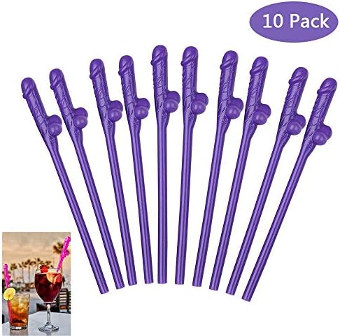 Bachelorette Party Drinking Straws Party Supplies for Girls Night Out Hen Party Celebration Wedding Shower 12pcs/Set (Purple)