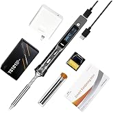 MINIWARE Mini Electric Soldering Iron Kit TS101, Powered by 65W Power Adapter, Adjustable Temperature 50℃-400℃, Programmable, Type-C, OLED Display, Black