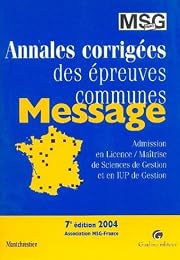 Annales corrigées des épreuves communes