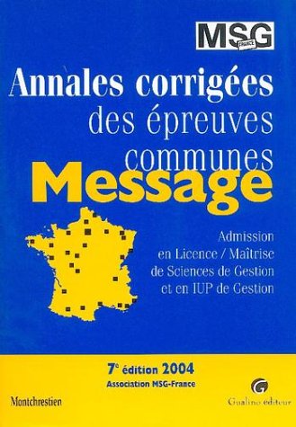 Annales corrigées des épreuves communes