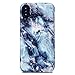 GOLINK Marble Series Slim-Fit Ultra-Thin Anti-Scratch Shock Proof Dust Proof Anti-Finger Print TPU Gel Case for iPhone X/iPhone Xs - Blue Marble