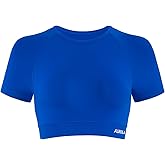 AUROLA Influence Crop Top Workout Shirts for Women, Ultra-Soft Seamless Gym T Shirts Short Sleeve Running Workout Tops