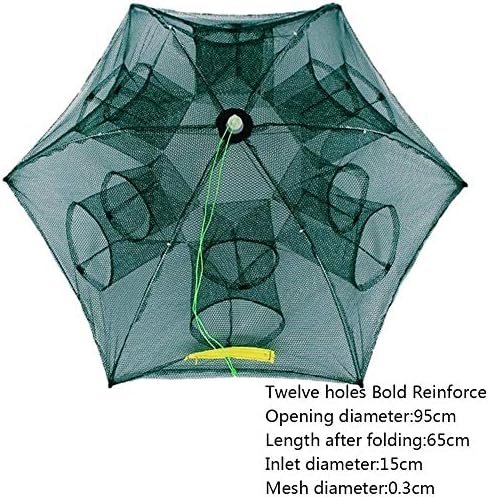 Febelle Umbrella Net Fishing Cage 4/6/8/12/16 Hole Automatic Folding Portable Fishing Net Fishing Shrimp Fish Carp Bait Casting Net Trap D