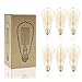 6 Pack Vintage Edison Light Bulbs, 60W E26/E27 Base Dimmable Replacement Light Bulbs for Wall Sconces Lights, Antique Squirrel Cage Lights, Pendant Island Ceiling Chandelier Light Lamps, Amber Warm