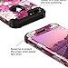 Casetego for iPhone 8 Plus Case,iPhone 7 Plus Case,Floral Three Layer Heavy Duty Hybrid Sturdy Shockproof Protective Cover Case for Apple iPhone 8 Plus/7 Plus,Rose Red/Black