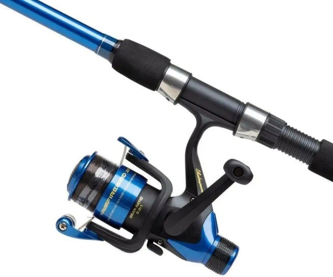 Shakespeare Firebird Match Combo, Fishing Rod and Reel Combo, Pre-spooled with Line, Ready to Fish Coarse Combos, Coarse Fishing, Carp, Bream, Roach, Tench, Unisex, Blue / Black, 3.0m | 260g