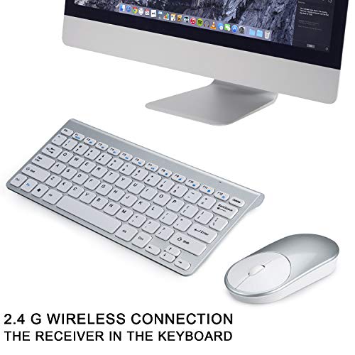 GEEKLIN Wireless Keyboards and Mouse Combo,2.4G Portable Slim Wireless Keyboard Mouse for Windows, pc,Ergonomic Design.