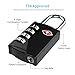 Puroma TSA Approved Luggage Lock 4 Digit Combination Travel Locks for Suitcases, Luggage, Backpack - Black & Silver