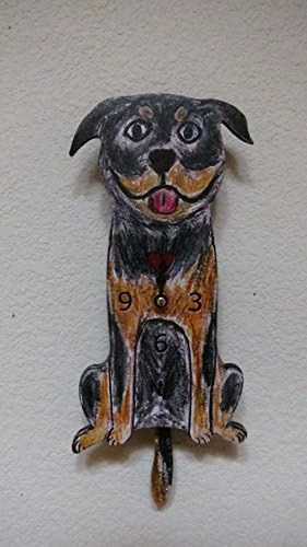 Wagging Tail Dog Wall Clock for Dog Lover Rottweiler Closeout
