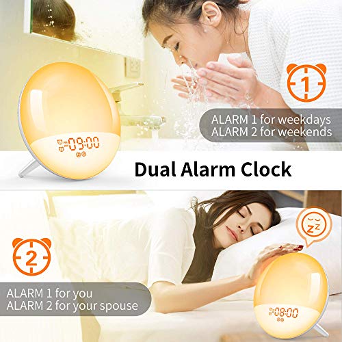 Wake Up Light Sunrise Alarm Clock for Kids,LBell Night Light/Sunrise
