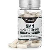 Probase Nutrition Longevity Pure NMN Capsules 60 Count (500mg Each) - Ultra-Pure, Fully Stabilized, Pharmaceutical Grade NMN to Boost NAD+, Nicotinamide Mononucleotide Capsules (Packaging May Vary)