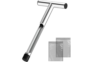 ForoGore 12 Inch Stainless Steel Soil Sampler Probe, T-Style Handle Soil Test Probe, Soil Probe for Soil Sampling, Soil Test Kit for Plant Care, Farm, Lawn Garden