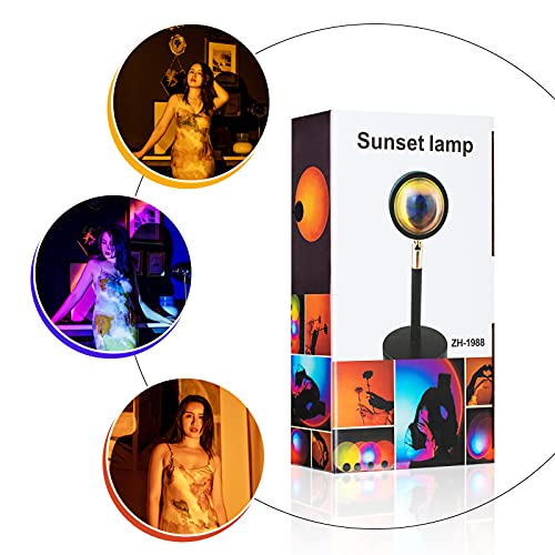 Sunset Lamp Sun Light Projector 180 Degree Rotation Led Light Romantic Visual USB Projection Lamp for Photography Bedroom Studio Decor