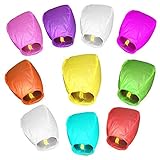 TRSCIND Sky Lanterns 10PCS Color Wish Lanterns Chinese Kongming Lanterns for Wedding Birthday Party Christmas