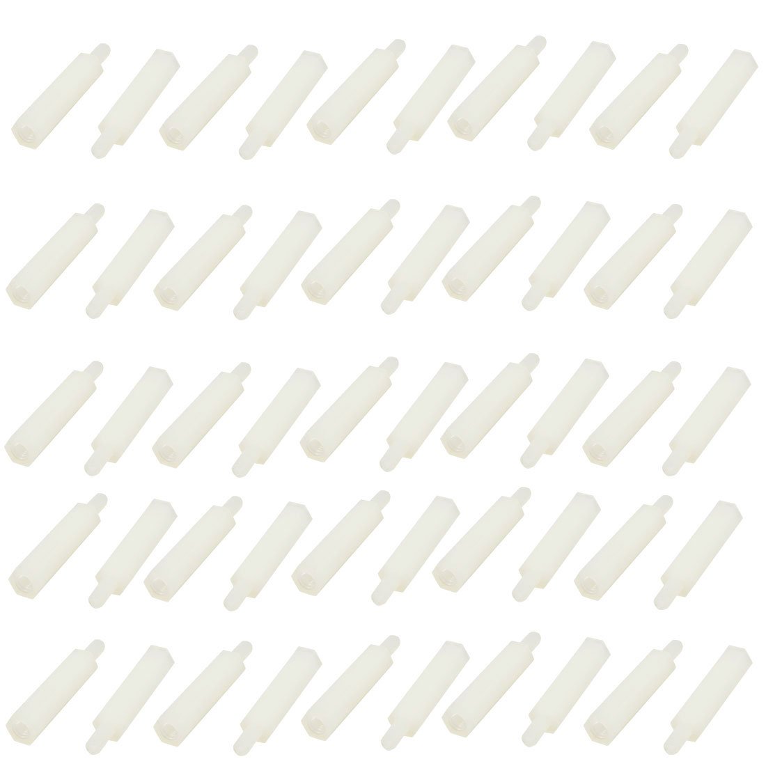 Sourcingmap M2.5x20mm Male-Female Hex Nylon PCB Motherboard Spacer Standoff for FPV Drone Quadcopter, Computer & Circuit Board White 50pcs