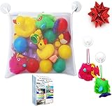 Bath Toy Organizer - Large Storage Bag for Bathtub Toys + 2 FREE Heavy Duty Suction Hooks + FREE Bathtime Activities Ebook, Making Bath Time Safe & Fun for Baby Boys and Girls