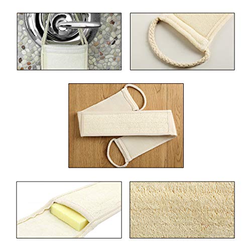 Back Scrubber Loofah Luffa Washer for Women Men Body Exfoliator with Sponge and Shower Glove