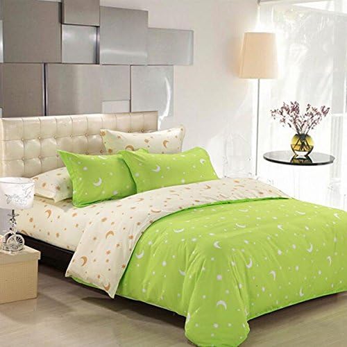 KCASA KC-BS20 4pcs Bedding Suit Polyester Fibre Star Moon Reactive Printed Bedding Sets (E)