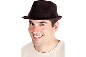 Funky Junque Fedora Hats for Men Premium Wool Blend Fedoras Structured Short Brim Vintage Trilby Felt Teardrop Stetson