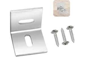 IWGVVEEM Table Top Fasteners,20 Pack Z Clips for Table Tops Included 60 pcs Screws,Adjustable Corner Braces for Wood Table Tops,Which L Brackets Use on Wood Table as Countertop Fasteners