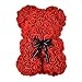 FLOWERS Rose Bear, Red Rose Teddy Bear Gifts for Wife Her, Valentines Day Bear with Gift Box for Women, Birthday Anniversary Rose Bear Gifts for Girlfriend Loved with Gift Box,10 inch