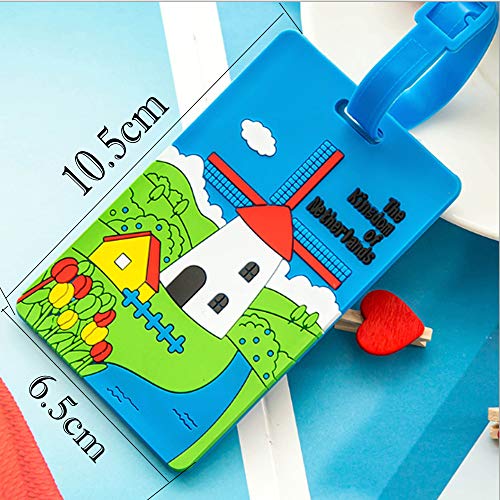 FGen 15pcs Cartoon Silicone Luggage Tag Tag Shipping Card Creative Boarding Pass Tag Luggage Tag Color