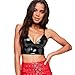 Mscoreray PU Leather Crop Top Sexy Bustier Top for Women with Back Zipper