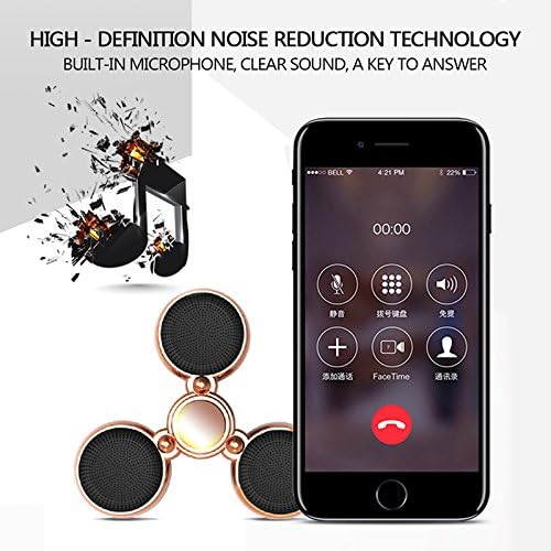 2 in 1 Bluetooth Wireless Speaker Hand Spinner Fidget Spinner Stress Cube Hand Spinners Focus ADHD EDC Anti Stress Toys Mini (Rose Gold)