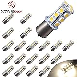 YITAMOTOR 1156 BA15S 1141 1003 18-SMD LED Car RV Camper Interior Bulb Tail Backup Reverse LED Lights 5000K Light-Warm White (Pack of 20)