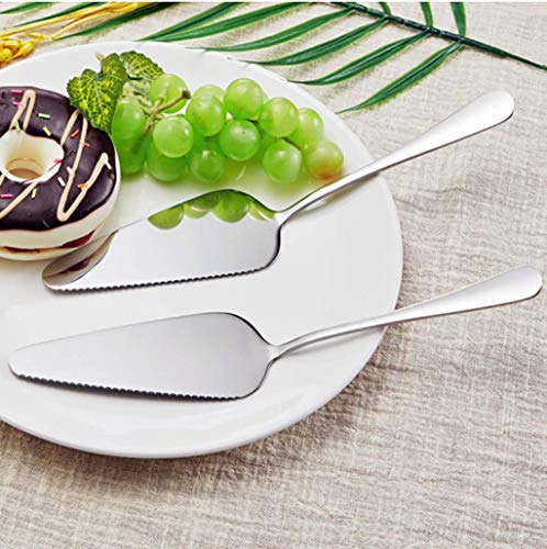 Ymeibe Silver Cake Server, Pack of 10, All In One Cutter & Server Set, Stainless Steel Cake Cutter with Fine Serrated Edge, Safe in Dishwasher - Thumbnail 7