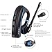 Bluetooth Headset V4.1, Bluetooth Earpiece with Noise Cancelling Mic for Business/Office/ Driving, Compatible with iPhone, Android and Smartphones (Black+ Blue) by JESOT