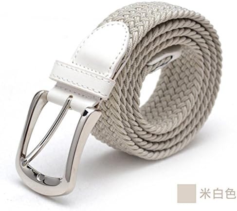 Men's Belts Fashion Waist Strap Belt Waistband (Weave)-White 100cm