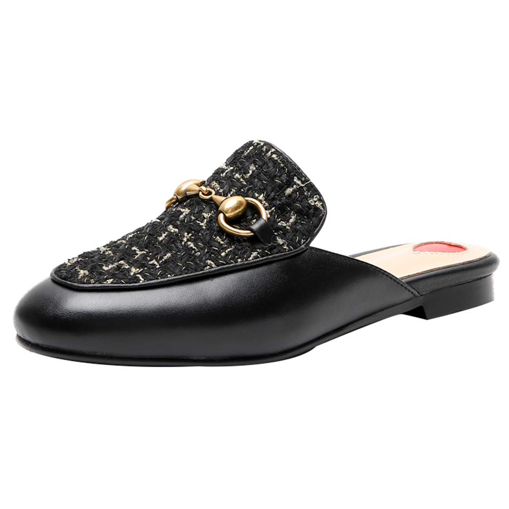 backless loafers with fur