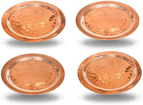Handmade Pure Copper Coasters | Coasters for Drinks | Perfect Compliment to Moscow Mules (Set of 4)