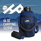 Highland Peak 64 oz Sleeve/Carrier with Paracord Survival Handle The Ultimate Protective Bottle Holder - Fits Hydro Flask and Similar Bottles (Blue)