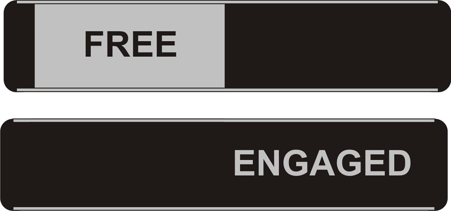 Seco Free/Engaged Sliding Meeting Room Sign – 255 x 52mm – Aluminium & PVC – Pack of 5 — image 1