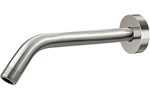 Eolax 10 Inch Shower Arm and Flange, Made of Stainless Steel, Wall-Mounted For Fixed Shower Head and Handheld Showerhead Mounts (10" Brushed Nickel)