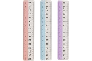 Xinghonyac 3-Pack Transparent Straight Ruler – 6 Inch Shatterproof Plastic Ruler with Extra Large Clear Scale, Bulk Assorted 